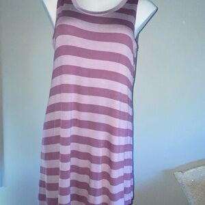 LOGO by Lori Goldstein lavender Striped Tank Top